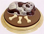 עוגת שוקולד ליום הולדת בצורת כלב